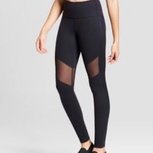 Joy Lab Black High Waist Full Length Sheer Mesh Athletic Leggings Size S